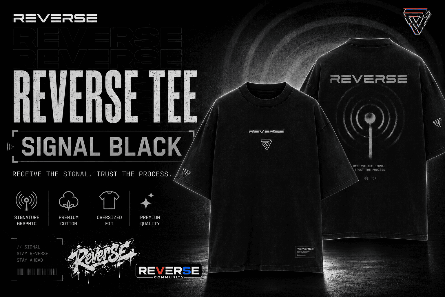 Reverse Tee — Signal Black